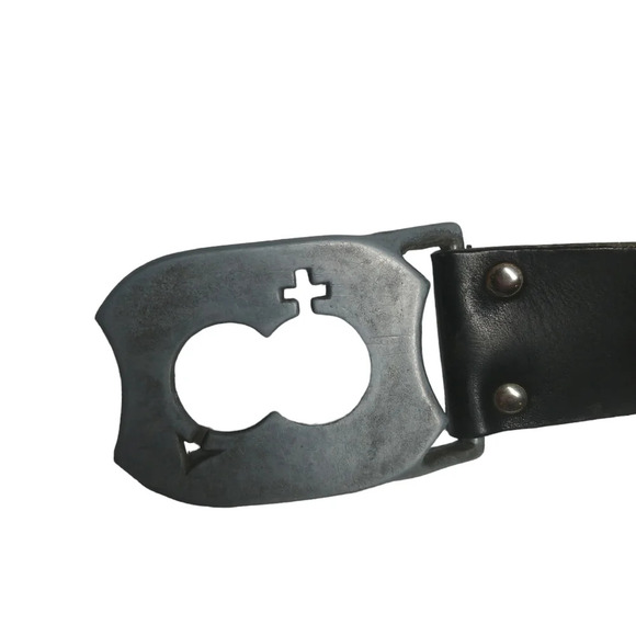 Bisexual Unicode Symbol Buckle and Leather  Belt - Picture 2 of 8